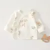 Ropa de Algodón Puro para Bebés Recién Nacidos, Parte Trasera Media, Categoría A, Tops de Manga Larga para Primavera y Otoño, para Bebés de 0 a 3 Meses, en Casa, como Ropa Base de Monje