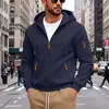 Sudadera con capucha y cremallera para hombre, de estilo casual deportivo y holgado, para otoño e invierno, apta para exportación