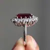Anel Feminino Novo de Rubi Transfronteiriço Europeu e Americano Ins Clássico Transfronteiriço Zircônia Incrustada Joia de Mão Fábrica Venda Direta