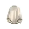 Nova Chegada de Outono Masculina Marca Americana Tendência Jaqueta de Couro Sintético PU com Gola Reversível Versátil Jaqueta de Couro Solta Homem Bonito