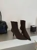 Botines de punta fina, tacones de aguja para mujer, nueva colección otoño/invierno 2026, botines elásticos de ajuste ceñido, botines de tacón alto para mujer
