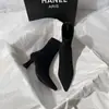 Botines Negros de Tacón Alto Chuyuji para Mujer, Estilo Nuevo Invierno 2026, Punta Fina, Botines Elásticos Ajustados, Tacón Delgado, Botines de Gamuza