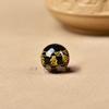 Ágata vermelha e preta natural galvanizada dourada borda de lótus esculpida acessórios contas redondas mantra seis palavras acessórios pulseira guardiã