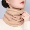 Bufanda de Punto de Bambú de Color Puro para Otoño e Invierno, Cubrecuellos Grueso Caliente con Forro Polar Unisex para Ciclismo, Protector de Cuello, Bufanda de Poner