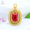 Pendente de Vidro Estilo Hong Kong Retro Aiyu Colar Imitação Esmeralda Rubi Transfronteiriço Transmissão Ao Vivo Atacado S5111807