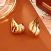 Pendientes de Aro en C Transfronterizos Estilo Europeo y Americano Chapados en Cobre Oro Real Moda de Gama Alta Elegantes Pendientes Joyería Estilo Ins para Mujer