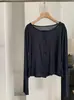 Camiseta Cardigan KEKEZOON Fina com Proteção Solar, Peça de Roupa Externa Nova de Cor Sólida para o Verão, Top Coreano de Manga Longa com Gola Redonda 7495