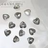 Broca de unha cinza marrom de alta qualidade Joias Cristal fundo pontudo Diamante grande Machado de amor Coração torto Quadrado gordo Acessórios em formato de unha