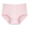 Ropa interior de algodón puro jacquard para mujer, de cintura alta, transpirable, antibacteriana, con diseño de jacquard en la cadera y cómoda, con cintura alta y con efecto contracción abdominal.