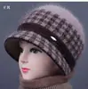 Gorro de Lana Grueso Cálido Anti-Frío para Mujer de Edad Media y Anciana Madre Abuela, Gorro de Punto con Ala Ancha Protección para Orejas