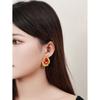 Nuevos pendientes cuadrados elegantes de estilo retro de Hong Kong de moda de verano, pendientes de estilo gota de agua dorados asiáticos antiguos.