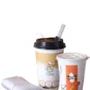 Copo Descartável para Mingau Loja de Café da Manhã Comercial Copo de Leite de Soja com Tampa Doméstico Portátil Para Levar Mingau Copo de Embalagem para Mingau