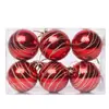 Juego de Bolas de Navidad Rayadas Pintadas a Mano Transfronterizas Decoraciones para Árbol de Navidad Adornos de Navidad Bolas de Edición Limitada Bolas Redondas con Brillo