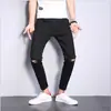 Calças jeans brancas para homens 2023 slim fit rasgadas jeans masculinos para adolescentes calças skinny elásticas peça única atacado