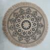 Posavasos Individual de Lino Personalizado Estilo Retro Material de Yute Borde con Borlas Impresión de LOGOTIPO Ecológico Reutilizable