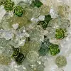 Luz verde oscuro verde claro borde dorado hielo esmerilado transparente verde bosque estilo mixto Barroco Gumi ídolo Guka decoraciones accesorios