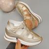 Sandalias de verano nuevas transfronterizas de suela gruesa, sandalias deportivas huecas transpirables, comercio exterior, talla grande para mujer, sandalias de color sólido con punta cubierta