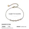 Pulseira Taina Cruzada Europeia e Americana de Aço Inoxidável Simples Versátil Galvanizada a Vácuo com Coração Cravejado de Diamantes Zircônia Colorida para Mulheres Joias de Nicho