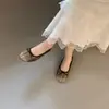 Zapatos de Salón Individuales de Punta Redonda con Lazo Delicado y Boca Baja para Mujer 2026 Primavera Nuevos Estilo Hada Ballet de Noche Mary Jane