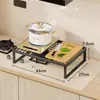 Estante de Hierro para Estufa de Cocina, Soporte para Cocina de Inducción, Soporte Base para Estufa de Gas, Estante para Ollas Doméstico, Estante Metálico Multifuncional
