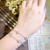 Nuevo Jade Azul Natural Chino Grado A Material Peligroso Pulsera de Calabaza de Agua Moda de Verano para Mujer Pulsera con Incrustaciones de Circonita Pulsera