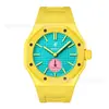 Adecuado para AP Royal Oak, colaboración Swatch x AP y correas de reloj RP de colores caramelo hechas de silicona integrada