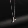 Amazon Transfronterizo Nuevo Producto Más Vendido Moda Lujo Ligero Collar con Alfabeto de 26 Letras para Mujer Nicho Versátil Cadena para Clavícula Al por Mayor