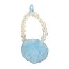 Nuevo llavero con colgante de bola de pelo, cadena de cuentas, pequeño, fresco, blanco brillante, accesorios de cadena, gancho para puerta pintado, funda para auriculares, decoración