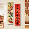 Armonía en el Hogar Trae Prosperidad, Pintura Decorativa para Recibidor con Buenos Significados de Año Nuevo, Pintura en Rollo para Sala de Estar, Pintura Colgante Festiva con el Dios de la Riqueza, Personalizable