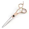 Tijeras de peluquería de 6.0 pulgadas, tijeras para barberos, tijeras planas, tijeras de entresacar, tijeras finas, estilo tirano local dorado, pared, personalidad 05-7