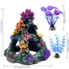 Paquete de Decoración de Paisaje para Acuario Pecera Isla de Coral Concha de Caracol Cubo Resina Simulación Planta Acuática Traje Montaña de Coral