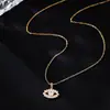 Colar Pingente Olho em Prata S925 Feminino Retrô Luxo Acessível High-End Colar Olho da Coroa Corrente de Clavícula Super Brilhante