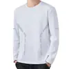 Camiseta de manga comprida masculina plus size camisa base solta masculina outono estampa ins estampa de cor sólida camiseta versátil tendência