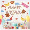 Banner de Feliz Cumpleaños Transfronterizo Decoración de Dibujos Animados para Dormitorio Tela de Fondo Decoración de Cabecera Tela de Fondo para Cumpleaños Infantil