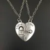 Collares de Pareja con Forma de Corazón de Candado y Llave, Collares con Forma de Corazón de Aleación para Hombres y Mujeres, Joyería Coreana al por Mayor