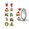 500 hojas/rollo Pegatinas navideñas de dibujos animados autoadhesivas para decorar botellas de agua, regalos, decoraciones navideñas DIY y etiquetas de sellado