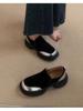 Versión Piel de Oveja Plataforma Vintage Suela Gruesa Mocasines Aumentados Zapatos Pequeños Simples de Cuero Esmerilado para Mujer