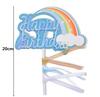 Tarjeta para pastel de grulla estilo chino Xiangyun, banderín dorado acrílico para pastel, decoración de mesa de postres de tres piezas