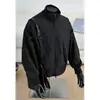 Chaqueta de vuelo azul marino estilo americano para hombre, chaqueta de béisbol holgada de otoño con cuello alto, chaqueta bomber para hombre