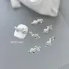 1000 Piezas de Decoraciones de Moños para Uñas de Aleación Mixta, Moños de Cinta Huecos, Pedrería Plateada para Uñas, Al por Mayor