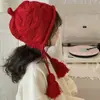 Gorros de Bebé para Otoño e Invierno Protección para los Oídos Cálidos Gorros de Lana Princesa Bebés Infantiles Gorros Gruesos de Punto Gorros para Niñas
