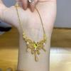 Collar de hierba rizada con figura de método antiguo para mujer, cadena para clavícula, estilo palacio vintage, lujo ligero, cadena para suéter de alta gama, sin decoloración