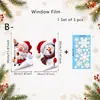 Pegatina Estática para Ventana Estilo Navidad Asomándose Papá Noel Muñeco de Nieve Reno Dibujos Animados Pegatina de Cristal Escaparate Decoración Festiva