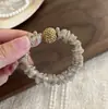 Elástico de cabelo moderno em organza com strass, simples e elegante; faixa de cabeça preta de alta elasticidade; novo acessório de cabelo em rede