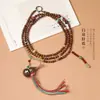 Nueva serie de colgantes de ciervo y calabaza estilo chino cadena para teléfono móvil cruzada moda inspirada en el Zen sándalo cuentas de oración budistas joyería y artículos culturales