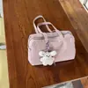 Bolsa quadrada pequena doce estilo coreano da moda, novo modelo 2026, elegante, simples, bolsa de ombro fofa para mulheres, bolsa de mão de cor sólida, bolsa de axila