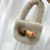Bolso pequeño de felpa de lana de cordero para mujer invierno Nuevo estilo coreano dulce conejo bolso de mano niños bolso cubo peludo