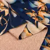 Flor de Magnolia 180g Lana y Seda Engrosada Tela Estampada Otoño e Invierno Capa Base Ropa Interior Térmica de Cuello Alto Ropa