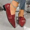 Sapatos Femininos de Bico Fino, Slip-On de Duas Vias, Salto Baixo, Novo Outono 2025, Tamanho Grande, Salto Bloco, Retro, Profissionais para Exportação