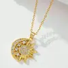 Collar Colgante de Zirconia Cúbica Luna y Sol de Amazon 2024, Elegante y Gracioso, Adecuado para Fiestas, Accesorios para Mujer